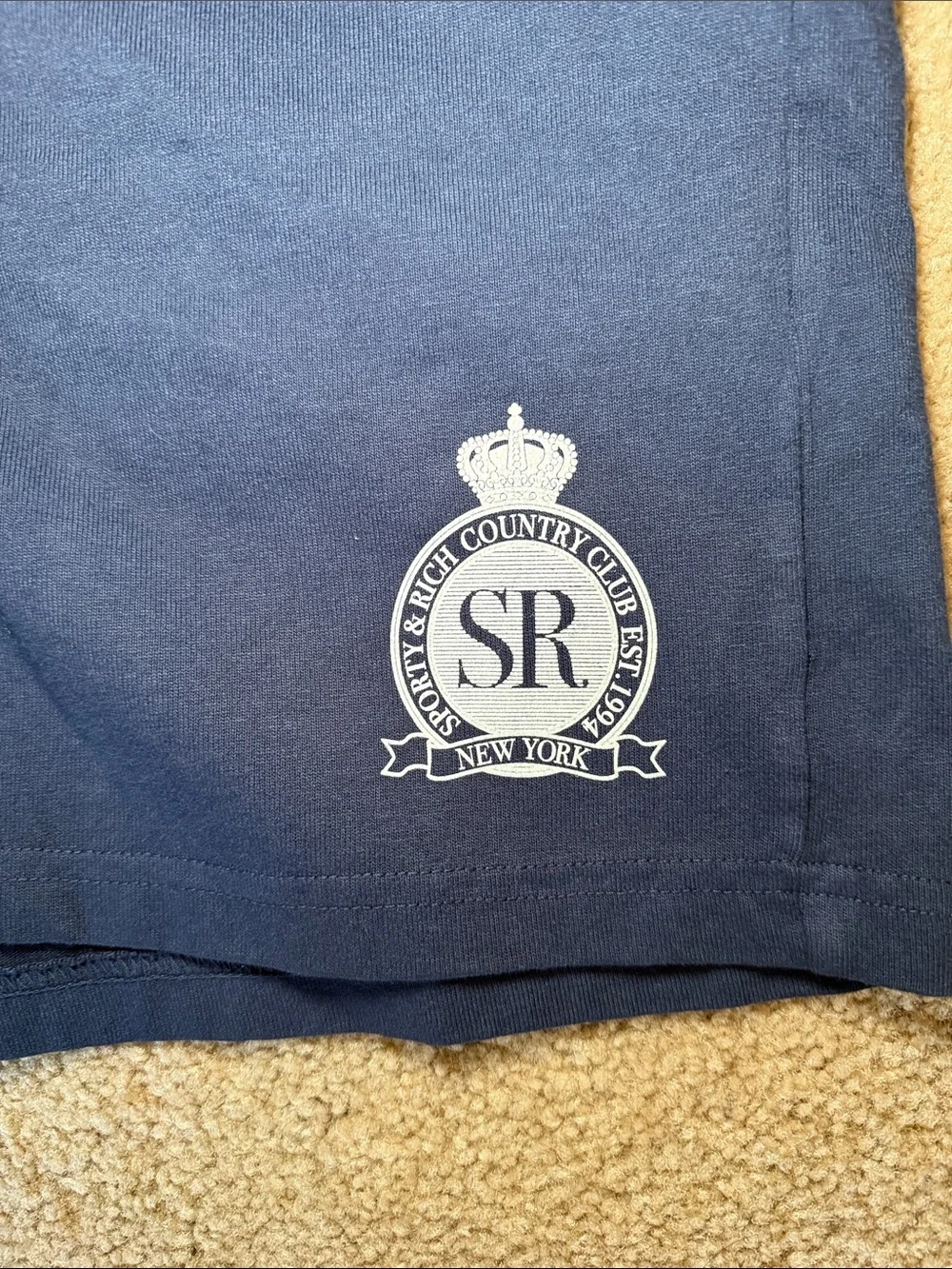 Sporty & Rich Navy Cotton Shorts NWT